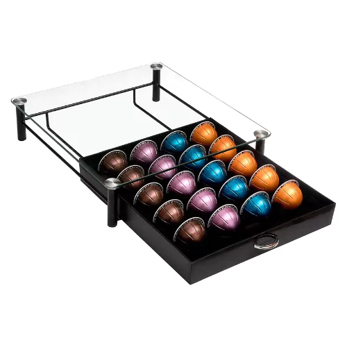 Soporte para cafetera Vertuo con cajón para cápsulas